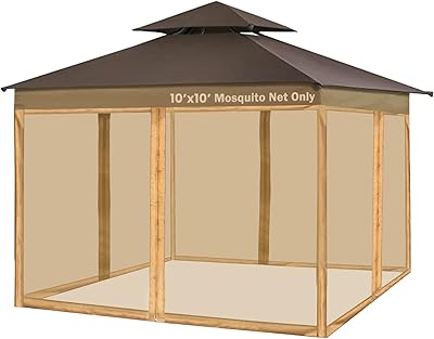Tabio moustiquaire de camping en plein air avec fermeture éclair, moustiquaire diy, 10x10
