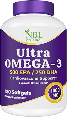 Huile de poisson nbl naturals ultra omega-3 1000 mg 500 epa 250 dha