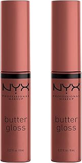 Nyx professional makeup butter gloss, brillant à lèvres non collant, praliné, pack duo