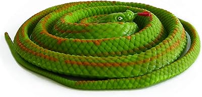 Jouet effrayant serpent en bambou vert - jouet de simulation effrayant - grand