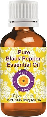 Huile essentielle de poivre noir pur dave herbs (piper nigrum) de qualité thérapeutique