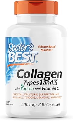 Doctor's best collagène types 1 et 3 avec vitamine c, sans ogm, sans gluten, sans soja, soutient les cheveux, la peau, les ongles, les tendons et les os, 500 mg, 240 gélules (drb-00263). DIAYTAR COTE D'IVOIRE, boutique en ligne généraliste avec plus de 300000 références, leader en Côte d'Ivoire, propose une large sélection de produits pour répondre à tous vos besoins. Avec une équipe dédiée, nous sommes engagés à offrir des services de qualité et une expérience de shopping en ligne exceptionnelle.