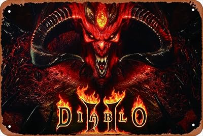 Affiche de diablo 2 ressuscité en métal, signe en étain rétro vintage, décoration