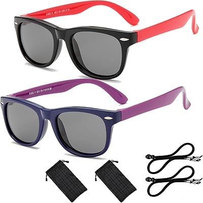 Lunettes de soleil polarisées pour enfants filles et garçons, lot de 2, lunettes