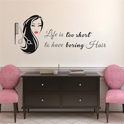 Intérieur maison salon de coiffure beauté femme la vie est trop courte pour avoir ennuyeux sticker mural cheveux disant ciseaux art décoration vinyle mur chambre tm-82. Avec plus de 300000 références, DIAYTAR COTE D'IVOIRE est la boutique en ligne idéale pour tous les besoins, du quotidien au divertissement. En Côte d'Ivoire, elle est reconnue pour sa large sélection de produits et son engagement à offrir le meilleur service client. DIAYTAR COTE D'IVOIRE facilite les achats en ligne avec facilite et rapidité.