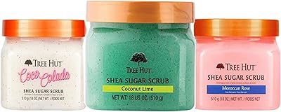 Exfoliant corporel au sucre tree hut, 18 oz, paquet varié de 3