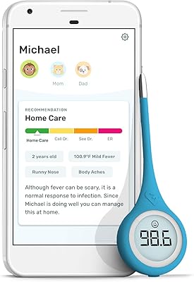Thermomètre intelligent kensa pour la fièvre, thermomètre précis et rapide approuvé par la fda