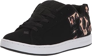 Chaussures de skate basses dc court graffik pour femmes, noir/rose vif