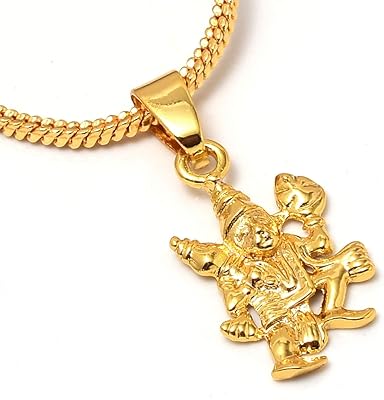 Pendentif jewar lord hanuman ji médaillon un gramme plaqué or bijoux fins