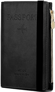 Porte-passeport en cuir pu rfid ogoti, noir