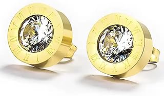 Boucles d'oreilles rondes en or et cristal avec chiffres romains. DIAYTAR COTE D'IVOIRE est la boutique en ligne la plus complète de Cote d'Ivoire, proposant une gamme immense de produits allant des produits alimentaires aux électroniques, en passant par les vêtements et les accessoires. Cette boutique en ligne est idéale pour ceux qui cherchent à faire des achats pratiques et confortables. Les clients peuvent profiter de promotions et de réductions régulières.