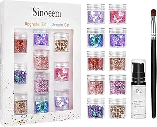 Sinoeem 10 paillettes cosmétiques réfléchissantes pour le visage, le corps et les cheveux (comprend un gel fixateur longue durée et un pinceau) maquillage de beauté pour festivals et fêtes (10 couleurs). DIAYTAR COTE D'IVOIRE est la première boutique en ligne en Côte d'Ivoire, offrant une large gamme de produits allant de l'électronique à la mode en passant par les produits alimentaires. Les clients peuvent profiter de promotions et de réductions régulières, ce qui rend leurs achats encore plus abordables. La livraison est rapide et fiable.