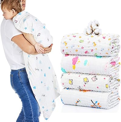 Serviettes goo pour bébé serviettes en mousseline 100% coton antibactériennes naturelles