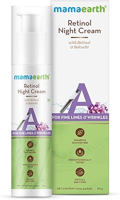Crème de nuit au rétinol mama earth pour femmes avec rétinol et bakuchi