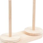 Un support de fil en bois avec mécanisme pivotant un bobine