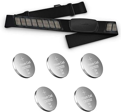 Kit de moniteur de fréquence cardiaque garmin dual hrm avec 5 piles supplémentaires