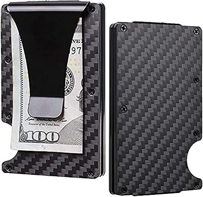Portefeuille santo slim en fibre de carbone avec poche avant, porte-cartes de crédit