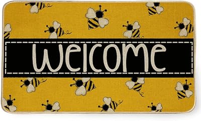 Geeory paillasson d'été bee welcome tapis de porte d'entrée décoratif de ferme, décoration