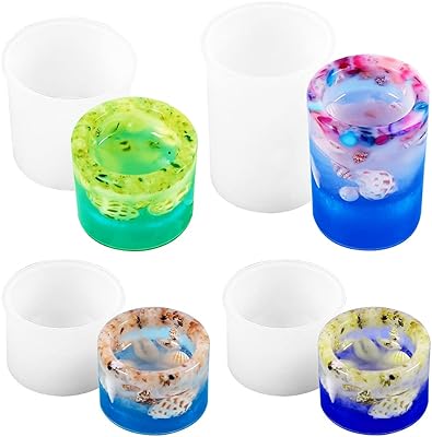 4 moules cylindriques en résine de silicone, bougeoir senhai, moules en résine époxy