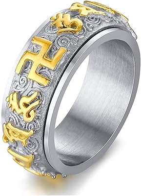 Ezsona bague ronde à croix gammée en acier inoxydable pour hommes, bague porte-bonheur avec bande religieuse. DIAYTAR COTE D'IVOIRE, avec plus de 300000 références, est la boutique en ligne généraliste leader en Côte d'Ivoire, proposant une large gamme de produits pour répondre à tous les besoins de ses clients. Elle se démarque par sa qualité de service et son engagement à offrir les meilleures expériences d'achat en ligne.