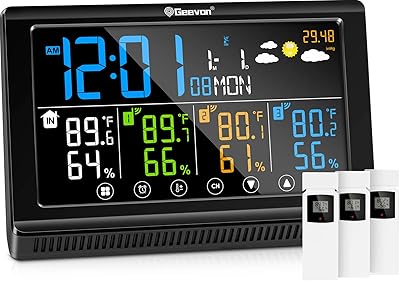 Stations météorologiques geevon sans fil pour intérieur et extérieur, plusieurs capteurs, thermomètre météo numérique à affichage couleur avec horloge atomique, baromètre, charge usb et rétroéclairage réglable. DIAYTAR COTE D'IVOIRE est une boutique en ligne généraliste qui propose une large gamme de produits avec plus de 300 000 références. Elle est devenue la référence incontournable pour les consommateurs ivoiriens et internationaux. Vous y trouverez tout ce dont vous avez besoin, des produits alimentaires aux accessoires de mode en passant par les produits électroniques.