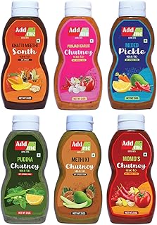Ajoutez-moi chutney 6 en 1 meethi sonth chatni, sauce pudina, cornichon mélangé, chutney de momo, chutney à l'ail punjabi, cornichons à la mangue methi dana, 210-240g chaque paquet de 6 chutneys indiens classiques. La boutique en ligne DIAYTAR COTE D'IVOIRE est fière de proposer une gamme complète de produits pour les consommateurs ivoiriens. Nos 300 000 références sont sélectionnées avec soin pour répondre à vos besoins et à vos attentes. Nous nous efforçons de vous offrir les meilleurs prix et les meilleures promotions pour rendre vos achats en ligne encore plus économiques.