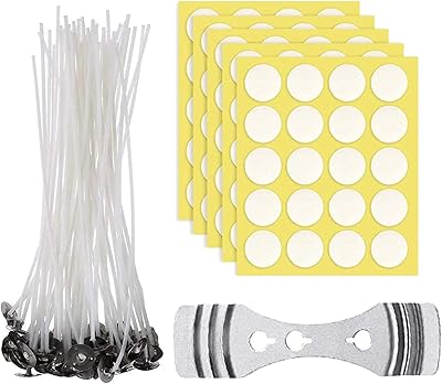 Kit de fabrication de bougies, 100 mèches de bougies de qualité supérieure, 100 autocollants de mèche de bougie, 1 porte-mèche de bougie à 3 trous en acier inoxydable, pour la fabrication de bougies artisanales. Avec plus de 300 000 références, Diaytar Côte d'Ivoire est la boutique en ligne idéale pour trouver tout ce dont vous avez besoin. Notre large sélection de produits, alliée à nos prix avantageux et à notre livraison rapide, fait de nous la boutique préférée des Ivoiriens. Nous nous engageons à maintenir la confiance de nos clients.