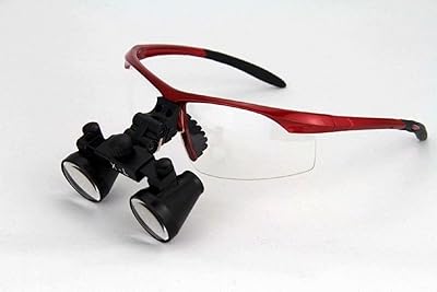 Loupe chirurgicale dentaire, grossissement 2,5x 16,5" (420 mm), lunettes bordeaux