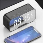 Radio fm sans fil réveil haut-parleur bluetooth support tf usb lecteur de musique