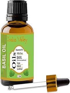 Huile essentielle de basilic 100 % pure naturelle certifiée indus valley