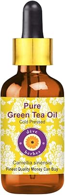Huile de thé vert pur (camellia sinensis) dave herbs avec compte-gouttes en verre
