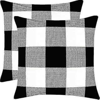 Housse de coussin beauté 2 pièces à carreaux rustiques, housses de coussin