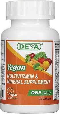 Deva, supplément végétalien, multivitaminé et minéral, mini comprimés, 90 comprimés