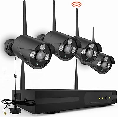 Tomvision système de caméra de surveillance cctv sans fil 4 canaux 1080p