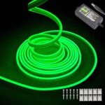Bande de lumière néon verte 16,4 pieds/5 m, bande de lumière néon led