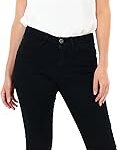 Jean décontracté en coton taille haute coupe slim m17 pour femme avec poches