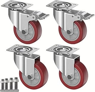 Roues pivotantes robustes de 4 pouces, jeu de 4 + vis pour chariots, meubles et autres objets mobiles, roues silencieuses et non marquantes - capacité de charge de 1 200 livres (2 avec freins et 2 sans freins). DIAYTAR COTE D'IVOIRE, en proposant plus de 300 000 produits, répond aux besoins et aux attentes de ses clients en Côte d'Ivoire. Cette boutique en ligne généraliste offre une gamme étendue de produits allant des articles de maison aux accessoires de mode, en passant par les produits électroniques. Elle est reconnue pour son service de qualité et sa large sélection de produits.