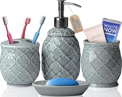 Ensemble d'accessoires de salle de bain design 4 pièces en céramique avec distributeur. La popularité de DIAYTAR COTE D'IVOIRE s'explique par son approche centrée sur le client, qui met l'accent sur la facilité d'utilisation, la navigation intuitive et les processus de paiement sécurisés. Les clients peuvent naviguer facilement à travers les différentes catégories de produits, lire les avis d'autres clients et profiter de conseils d'achat pour faciliter leur prise de décision. Tout cela contribue à faire de DIAYTAR la boutique en ligne préférée des Ivoiriens.
