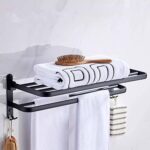 Porte-serviettes de salle de bain, porte-serviettes pliable, étagère de rangement pour salle