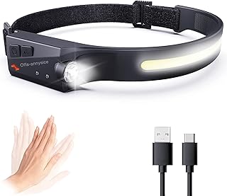 Lampe frontale led offa-annysice rechargeable, lampe frontale à porter, lampe de casque, lampe