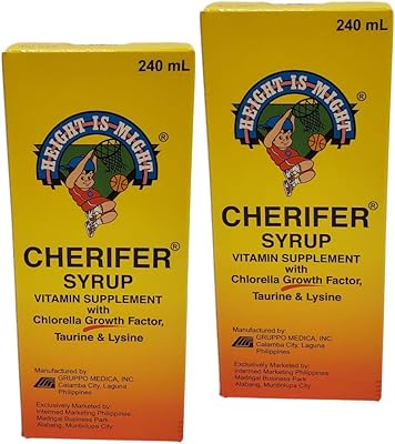 Sirop de chlorelle sheriver 2 growth factor, taurine et lysine, 240 ml chacun