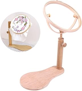Support à broder en bois demiwakingok avec anneaux circulaires de diamètre 28 cm