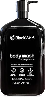 Lavage corporel en poudre de charbon de bois black wolf pour hommes, 1