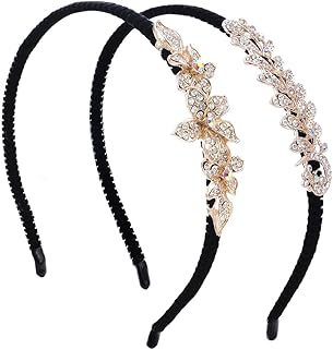 Paquet de 2 bandeaux à strass en cristal pour femmes morceau de cheveux