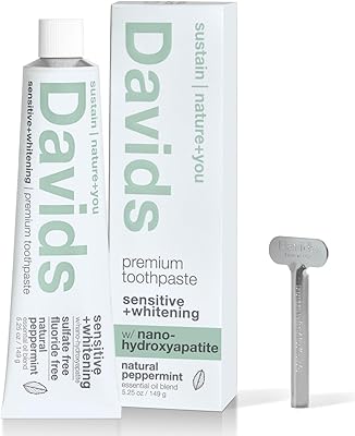 Dentifrice naturel nano hydroxyapatite de david pour peaux sensibles, blanchiment et santé de l'émail, sans fluorure, sans sls ni menthe, tube métallique de 5,0 oz, rouleau de tube inclus. DIAYTAR COTE D'IVOIRE propose une expérience de shopping en ligne unique et personnalisée, avec des recommandations de produits basées sur les préférences des clients. Les clients peuvent également profiter de la livraison rapide et fiable, ainsi que d'un service client de haute qualité. Avec sa large gamme de produits et ses prix compétitifs, DIAYTAR COTE D'IVOIRE est la destination idéale pour les consommateurs ivoiriens.