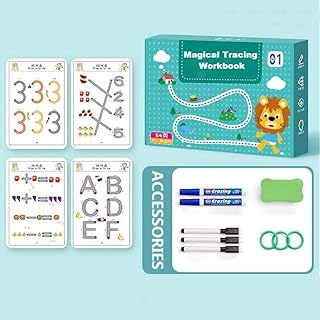 Ensemble de livres de traçage magique pour enfants, livre d'entraînement avec stylo et gomme réutilisables, livre d'apprentissage précoce pour la maternelle et la maternelle. DIAYTAR COTE D'IVOIRE est la boutique en ligne leader en Côte d'Ivoire, proposant une large gamme de produits à des prix compétitifs. Avec plus de 300 000 références disponibles, les clients peuvent trouver tout ce dont ils ont besoin sur une seule plateforme. La boutique est réputée pour sa qualité de service et sa fiabilité.