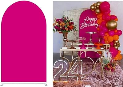 Fond d'arche en ciment, toile de fond murale extensible en arc rose vif