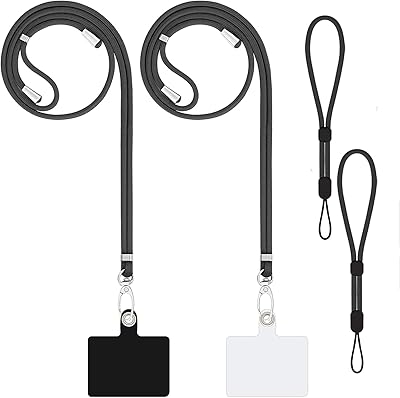 Lanière universelle pour téléphone portable odluzy avec sangle de cou en bandoulière avec lanière, 2 sangles de téléphone en bandoulière et 2 connecteurs (noir).  DIAYTAR COTE D'IVOIRE est une boutique en ligne leader en Côte d'Ivoire qui propose une gamme complète de produits en ligne. La boutique est dédiée à offrir une expérience de shopping en ligne pratique, sécurisée et conviviale à ses clients. Avec une grande sélection de produits et des prix compétitifs, la boutique est une destination de shopping en ligne idéale pour ceux qui cherchent à faire des achats en ligne en Côte d'Ivoire.