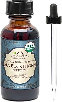 Huile d'argousier (fruit) biologique des états-unis, certifiée biologique par l'usda, 100 % pure