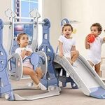 Rainbow toys petit ensemble de jouets en plastique multifonctionnel pour jeunes enfants, bleu